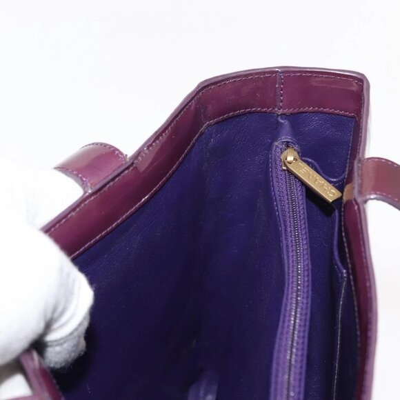 CHANEL Tote Bag Patent leather Purple Gold CC Auth bs29957 - Picture 11 of 16